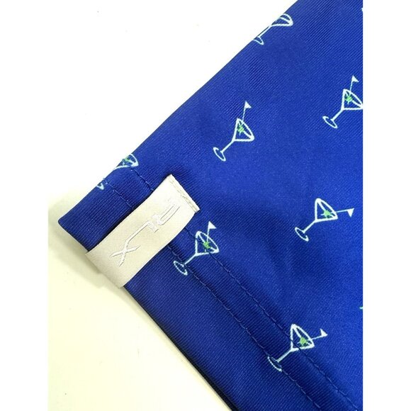 RLX Ralph Lauren Mens Polo Shirt Sz Medium Cocktails Print Performance Golf - Picture 6 of 14